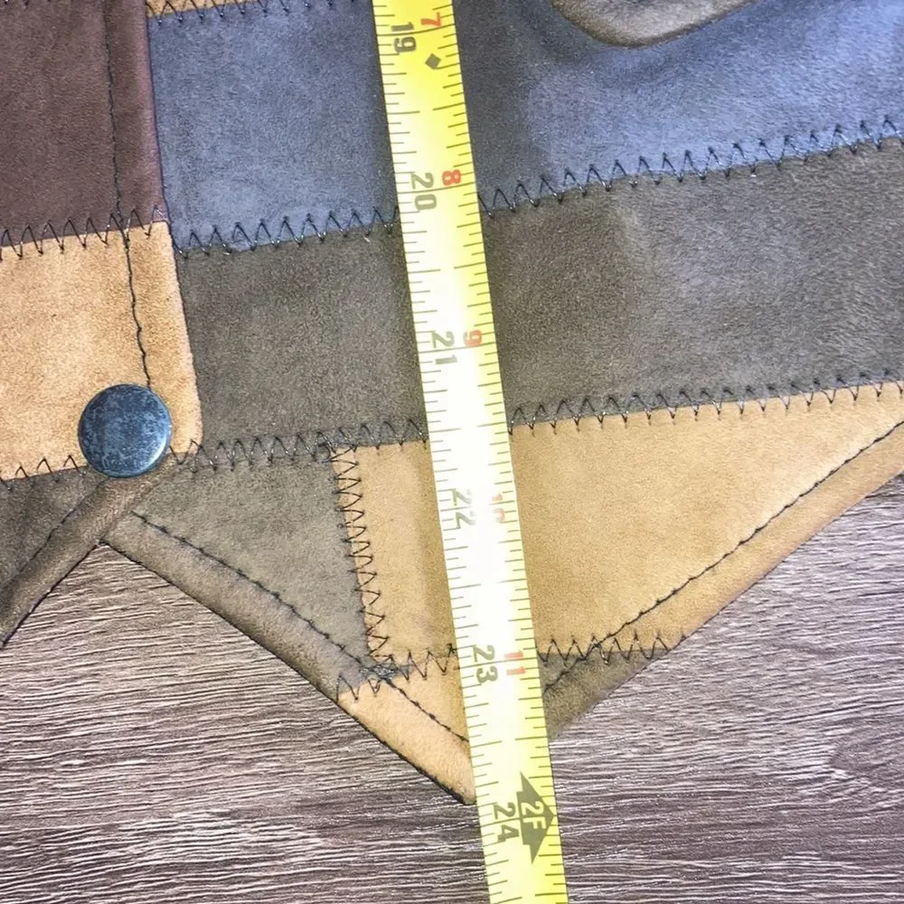 Vintage Unisex Union Khaki Leather Patch Vest Size Large